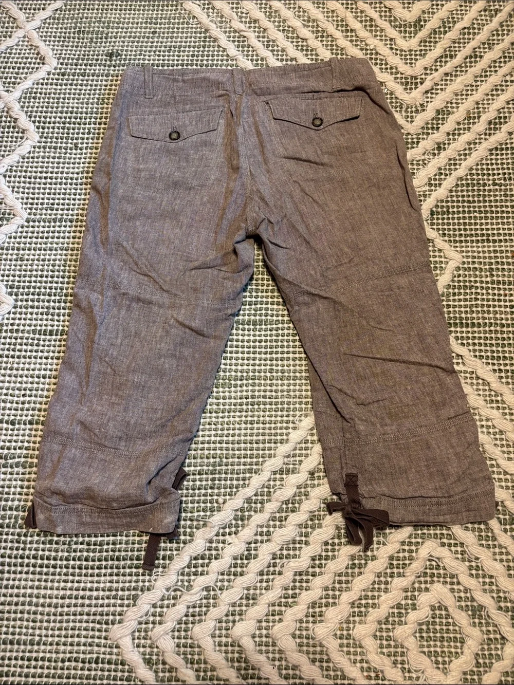 Banana Republic Brown Linen-Cotton Waistband Top